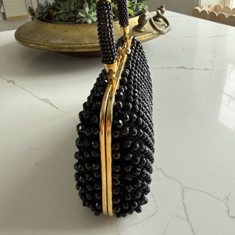 Beautiful Vintage 60’s Saks 5th Avenue Black Beaded Handbag Excellent condition - Picture 2 of 7